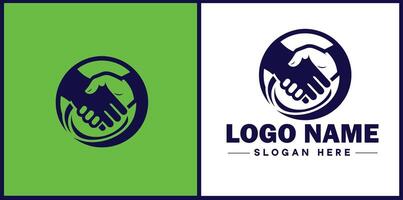 Handschlag Logo Symbol zum Geschäft Marke App Symbol Deal Menschen Freundschaft Partnerschaft Zusammenarbeit Geschäft Zusammenarbeit Vertrauen Logo Vorlage vektor