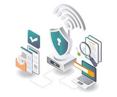 Wireless-Sicherheit und Datensuche vektor