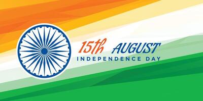 indisch Unabhängigkeit Tag dreifarbig Hintergrund vektor