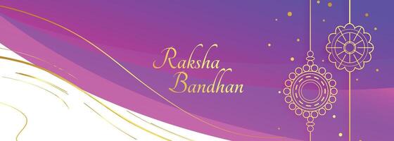 glücklich Raksha Bandhan Festival Banner mit dekorativ Rakhi vektor