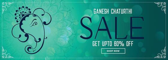 Ganesh Chaturthi Festival Verkauf elegant Banner Design vektor