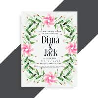 schön Hochzeit Einladung Rosa Blume Karte Design vektor