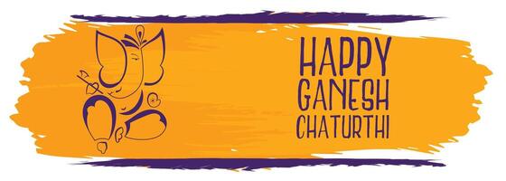 kreativ Lycklig ganesh chaturthi festival vattenfärg baner vektor