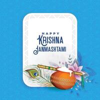 schön Gruß Design zum krishna Janmashtami vektor