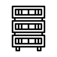 Server Symbol oder Logo Illustration Gliederung schwarz Stil vektor