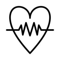 Herz Symbol oder Logo Illustration Gliederung schwarz Stil vektor