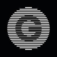 G Alphabet Brief Logo runden Kreis Linie abstrakt optisch Illusion Streifen Halbton Symbol Symbol vektor
