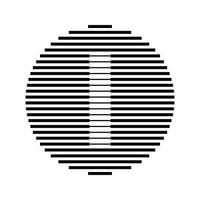 ich Alphabet Brief Logo runden Kreis Linie abstrakt optisch Illusion Streifen Halbton Symbol Symbol vektor