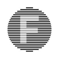 f alfabet brev logotyp runda cirkel linje abstrakt optisk illusion rand halvton symbol ikon vektor
