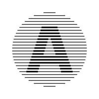 ein Alphabet Brief Logo runden Kreis Linie abstrakt optisch Illusion Streifen Halbton Symbol Symbol vektor