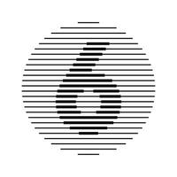 sex siffra runda linje abstrakt optisk illusion rand halvton symbol ikon vektor