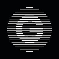 G Alphabet Brief Logo runden Kreis Linie abstrakt optisch Illusion Streifen Halbton Symbol Symbol vektor
