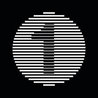 einer Nummer runden Linie abstrakt optisch Illusion Streifen Halbton Symbol Symbol vektor