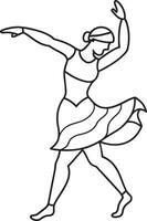 Silhouette von ein Ballerina Tanzen Illustration schwarz und Weiß vektor