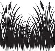 Gras Silhouette Illustration schwarz und Weiß Illustration vektor