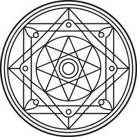 spirituell Symbol runden Ornament schwarz und Weiß vektor