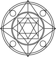 spirituell Symbol runden Ornament schwarz und Weiß vektor