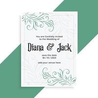 dekorativ Hochzeit Karte Design Einladung Vorlage vektor