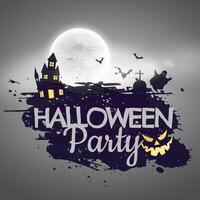 Halloween Party Hintergrund mit Schloss und Mond vektor