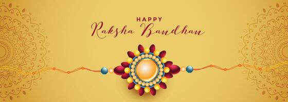 skön Raksha bandhan rakhi festival gyllene baner vektor