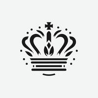 kung krona logotyp illustration, svart och vit logotyp. vektor