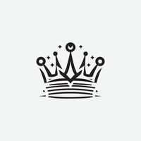 König Krone Logo Illustration, schwarz und Weiß Logo. vektor
