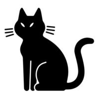 elegant Gliederung Symbol von ein schwarz Katze Silhouette im , perfekt zum Halloween Entwürfe. vektor