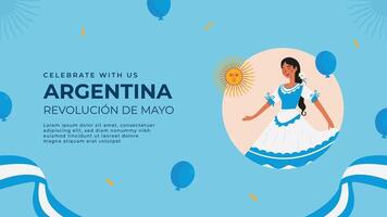 eben 25 de Mayo Feier Argentinien Banner Vorlage vektor