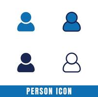 einfach Person Symbole im anders Designs einstellen vektor