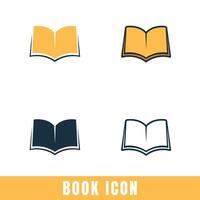 enkel bok ikoner i annorlunda mönster uppsättning vektor