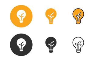 Glödlampa ikoner samling i annorlunda stil platt illustration uppsättning vektor