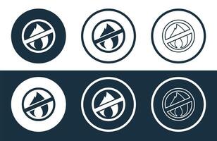 uppsättning av brand resistent ikoner isolerat platt och översikt stil illustration vektor