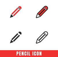 einfach Bleistift Symbole im anders Designs einstellen vektor