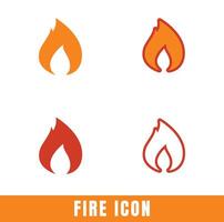 einfach Feuer Symbole im anders Designs einstellen vektor