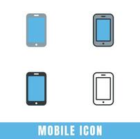 einfach Handy, Mobiltelefon Symbole im anders Designs einstellen vektor