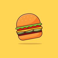 leckere burger saubere karikaturillustration vektor