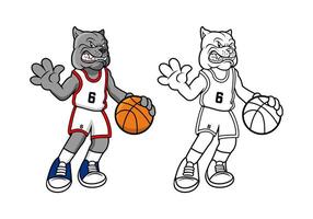 Bulldogge Basketball Spieler Karikatur vektor