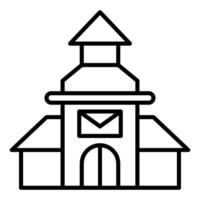 Post Büro Gebäude Symbol, Post Büro Ausrüstung Symbol vektor