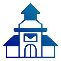 Post Büro Gebäude Symbol, Post Büro Ausrüstung Symbol vektor