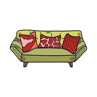 isolera färgrik soffa på bakgrund vektor