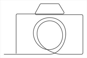 kontinuierlich Single Linie Zeichnung Linie Kunst von retro Foto Kamera Symbol Illustration vektor