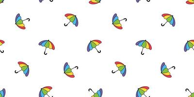 Regenschirm nahtlos Muster Regenbogen lgbt Stolz regnet isoliert Karikatur Fliese Hintergrund wiederholen Hintergrund Gekritzel Illustration Design vektor