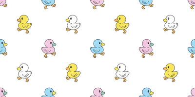 Ente nahtlos Muster Gummi Ente Badezimmer Dusche Gehen Spielzeug Hähnchen Vogel Haustier Schal isoliert Karikatur Tier Fliese Hintergrund wiederholen Hintergrund Gekritzel Illustration Pastell- Farbe Design vektor