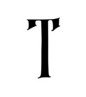 latinsk bokstav. vektor. logotyp för företaget. ikon för webbplatsen. separat bokstav från alfabetet. gotisk nyrysk antik stil från 17-19 århundraden. vektor