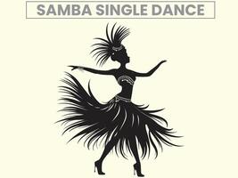 traditionell Samba Single tanzen Performance Silhouette, Clip Kunst vektor