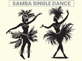 traditionell Samba Single tanzen Performance Silhouette, Clip Kunst vektor