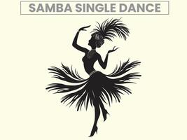 traditionell Samba Single tanzen Performance Silhouette, Clip Kunst vektor