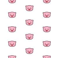 Schweinekopfmuster. Vektor. Symbole für die Website. Muster des Schweinekopfes. Schild, Logo für den Laden und das Kinderstudio. Zeichnung für Packpapier und Stoff. Kinderwaren. vektor