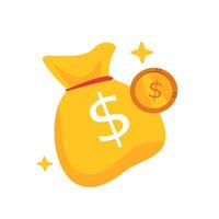 Tasche von Geld mit Dollar Zeichen Illustration geeignet zum Finanzen Blogs, Investition Webseiten, Geschäft Präsentationen, und Artikel auf Reichtum Verwaltung vektor