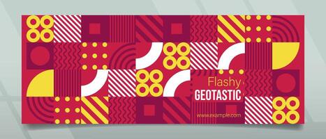geotastisch rot Muster Banner Design vektor